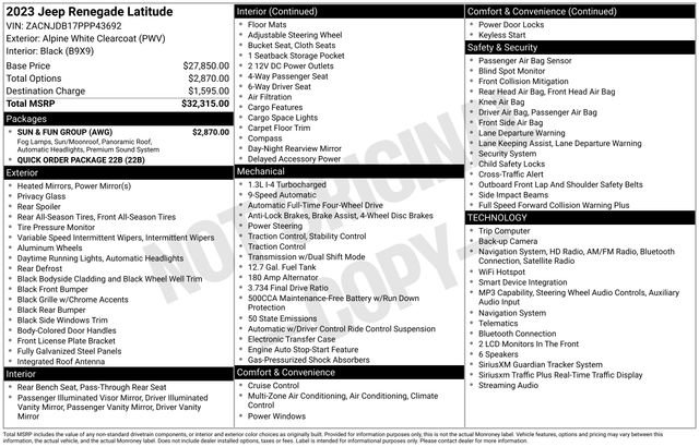Used 2023 Jeep Renegade Latitude w/ Sun & Fun Group AWD/4WD image 15