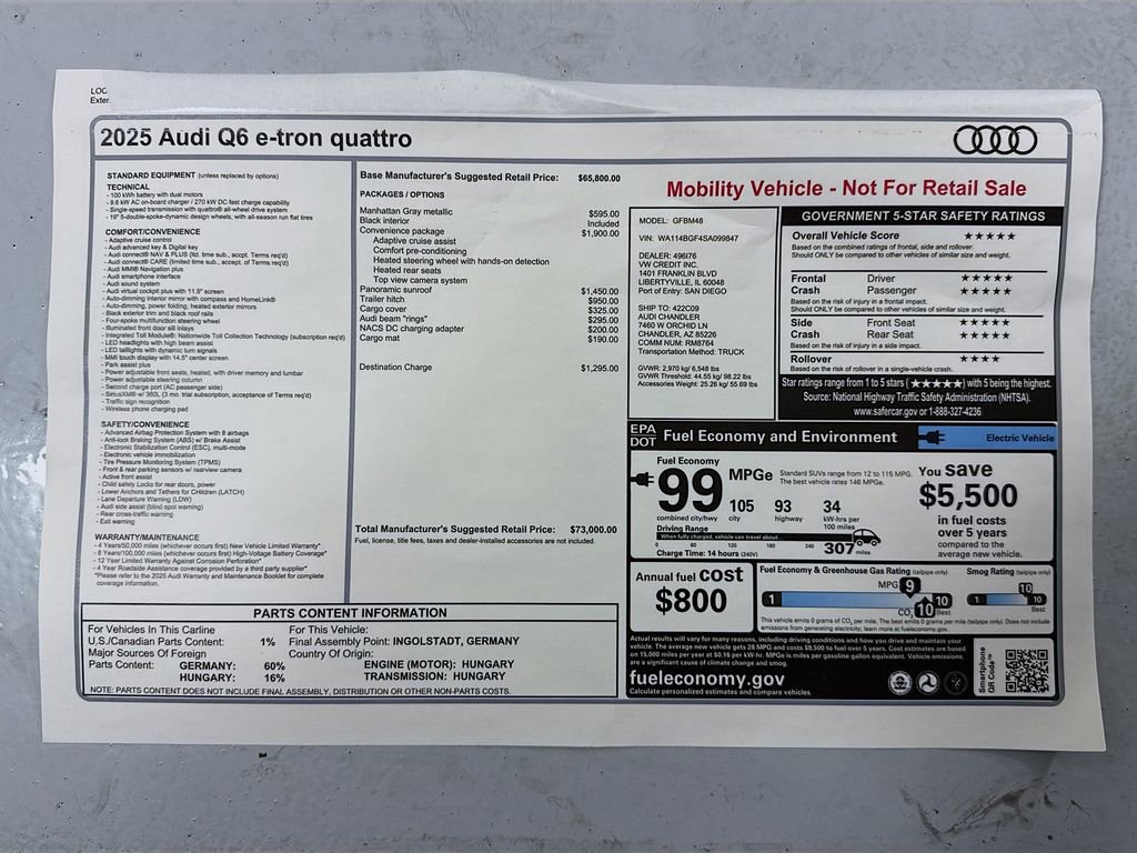 Used 2025 Audi Q6 e-tron Premium image 10