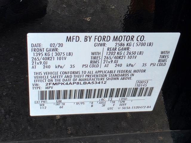 Used 2020 Ford Edge ST w/ Equipment Group 401A AWD/4WD image 33