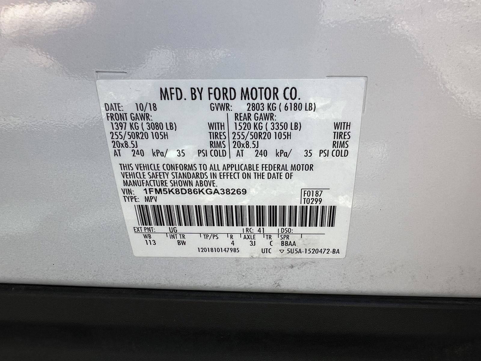 Used 2019 Ford Explorer XLT w/ Equipment Group 202A AWD/4WD image 54