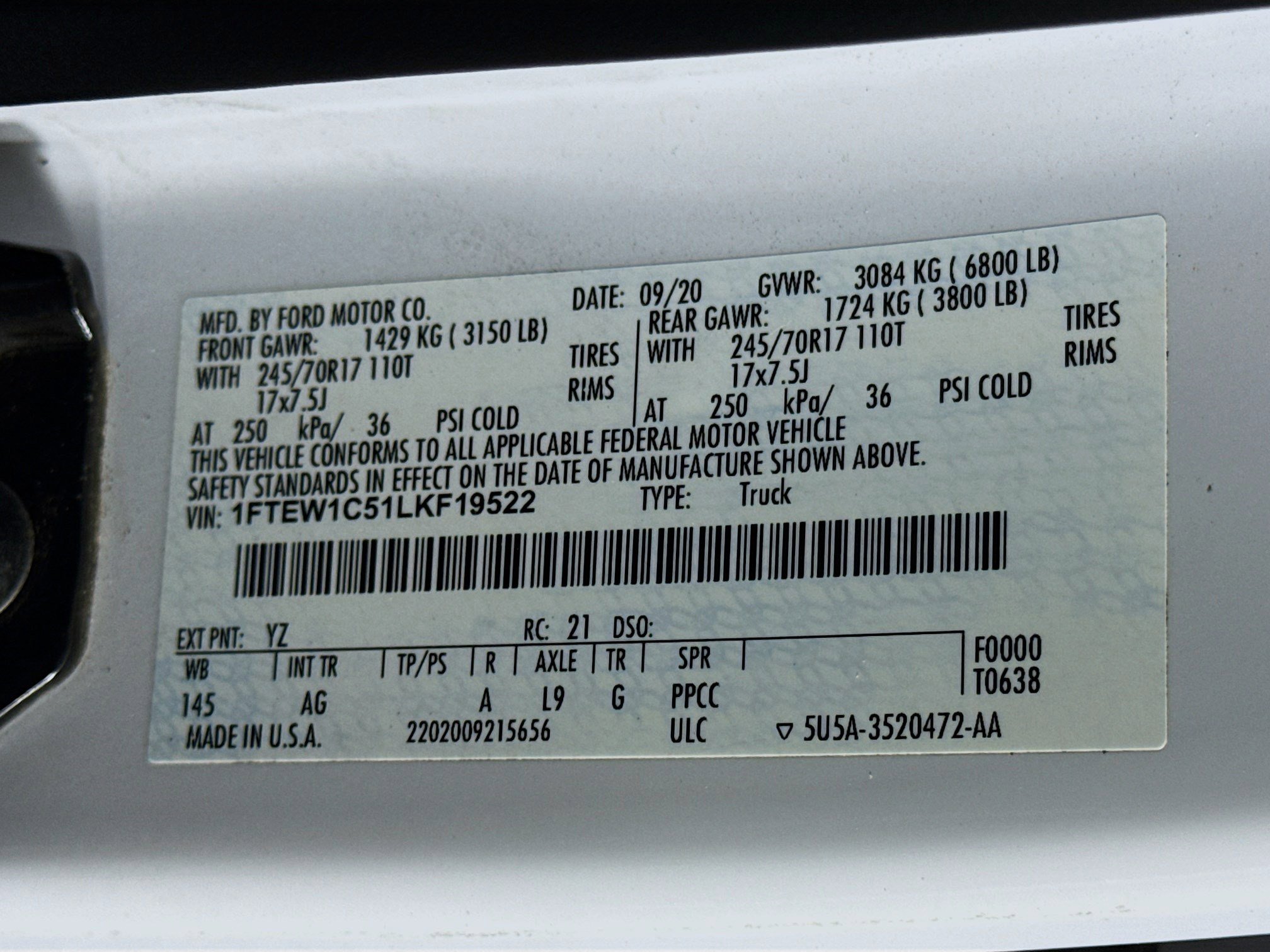 Used 2020 Ford F150 XL w/ Equipment Group 101A Mid image 39