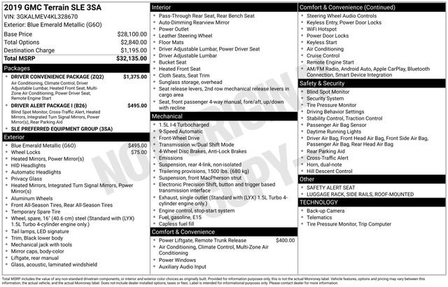 Used 2019 GMC Terrain SLE w/ Driver Convenience Package FWD image 6