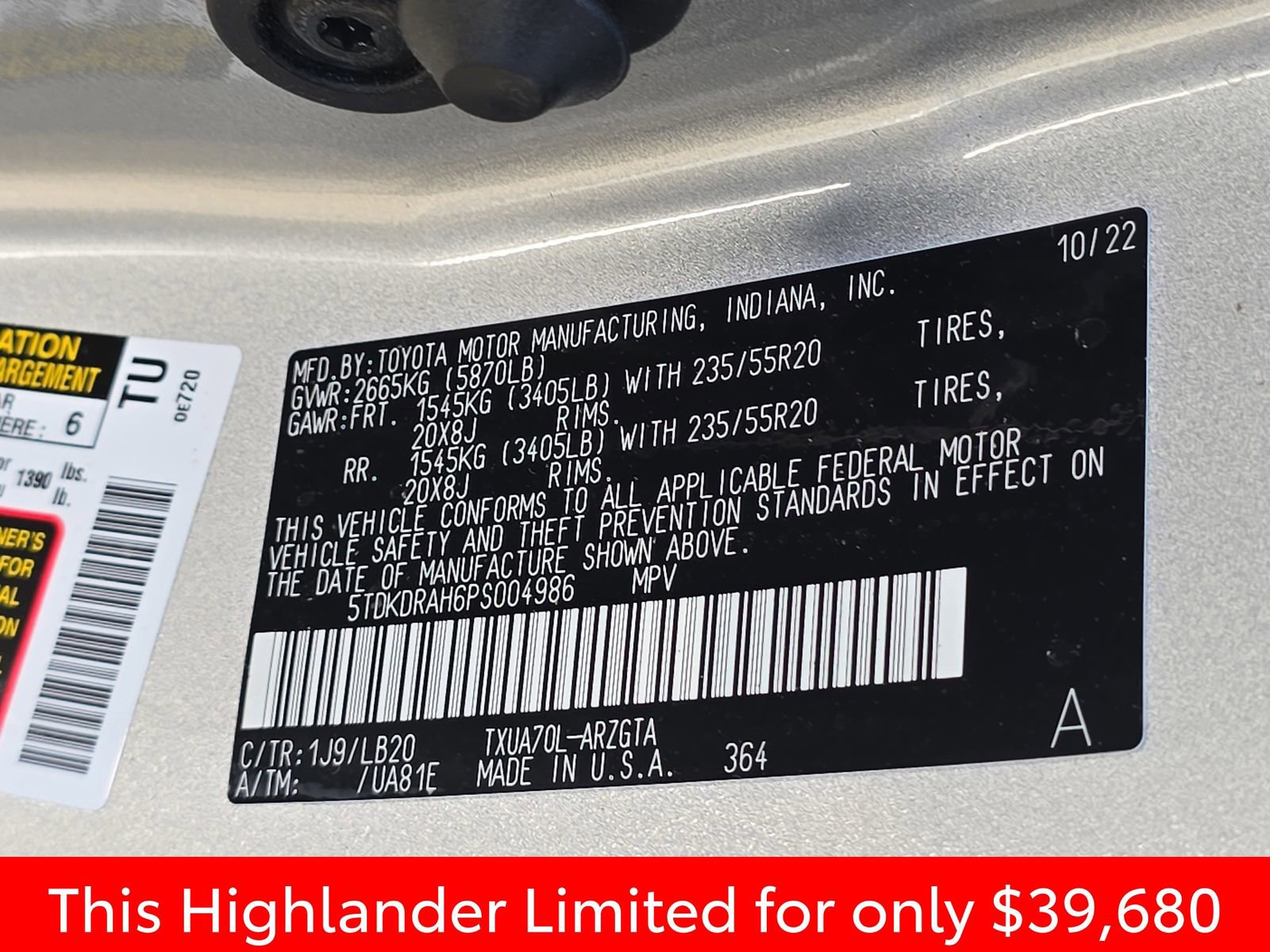 Used 2023 Toyota Highlander Limited image 44