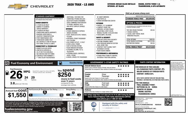 Used 2020 Chevrolet Trax LS w/ Tint and Cruise Package image 8