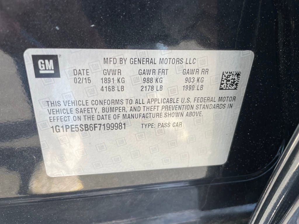 Used 2015 Chevrolet Cruze LT w/ Sun, Sound and Sport Package image 42