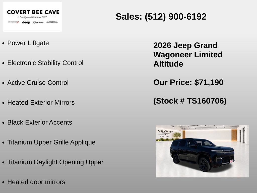 New 2026 Jeep Grand Wagoneer Limited w/ Convenience Group I AWD/4WD image 25