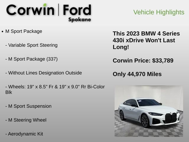 Used 2023 BMW 430i Gran Coupe xDrive w/ M Sport Package image 6