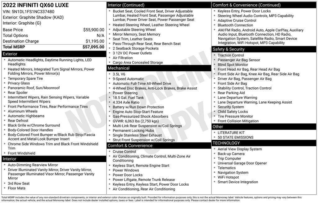 Used 2022 INFINITI QX60 Luxe image 20