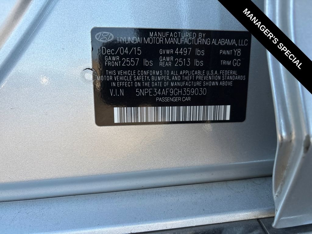 Used 2016 Hyundai Sonata Sport w/ Option Group 02 image 8