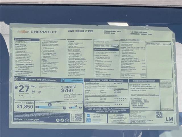 New 2026 Chevrolet Equinox LT w/ Convenience Package II FWD image 18