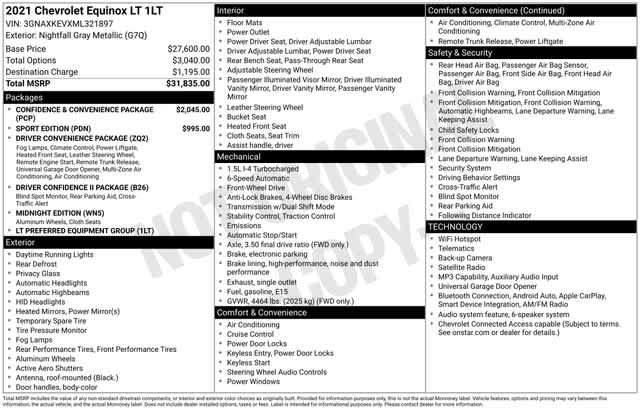 Certified 2021 Chevrolet Equinox LT FWD image 34