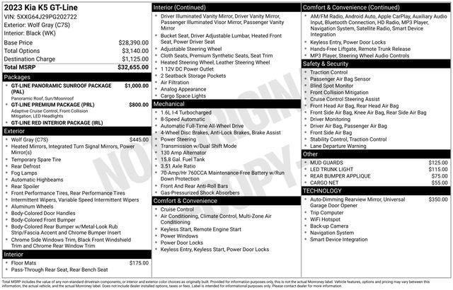 Used 2023 Kia K5 GT-Line image 68