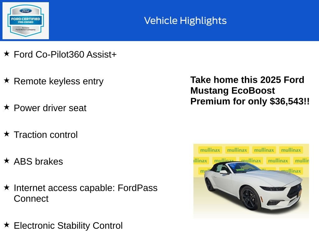 Certified 2025 Ford Mustang Premium RWD image 18
