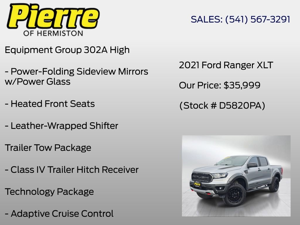 Used 2021 Ford Ranger XLT w/ Equipment Group 302A High image 12