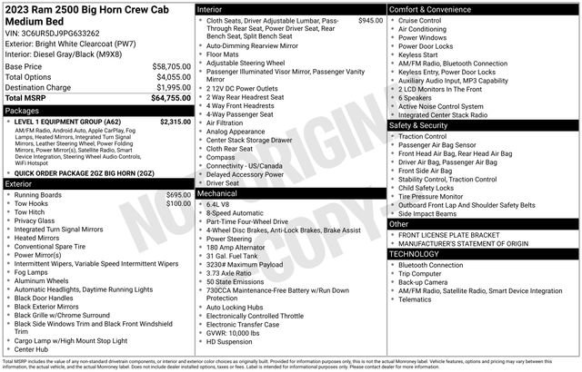 Used 2023 RAM 2500 Big Horn w/ Level 1 Equipment Group image 6