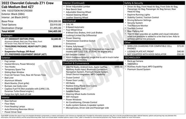Certified 2022 Chevrolet Colorado Z71 w/ Z71 Midnight Edition image 33
