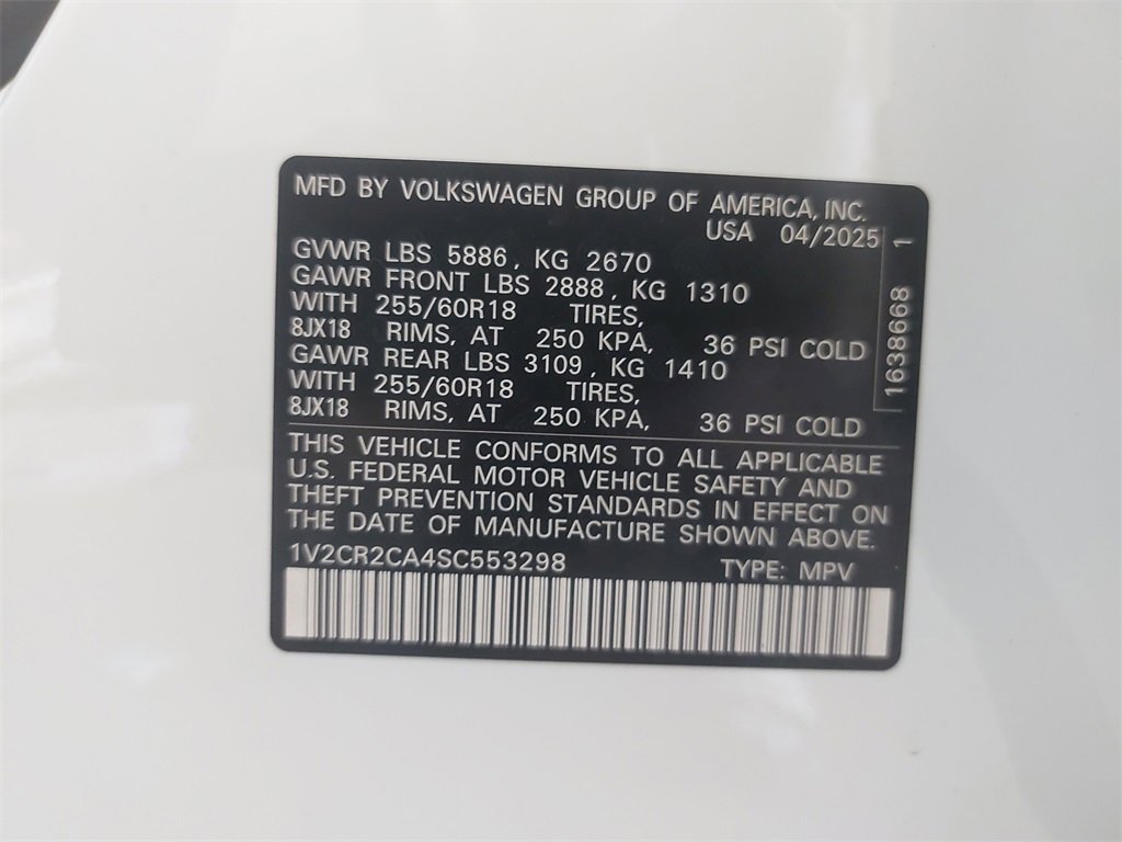 New 2025 Volkswagen Atlas Peak Edition SE image 37