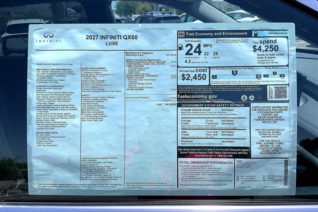 New 2027 INFINITI QX60 Luxe w/ Family Package FWD image 14