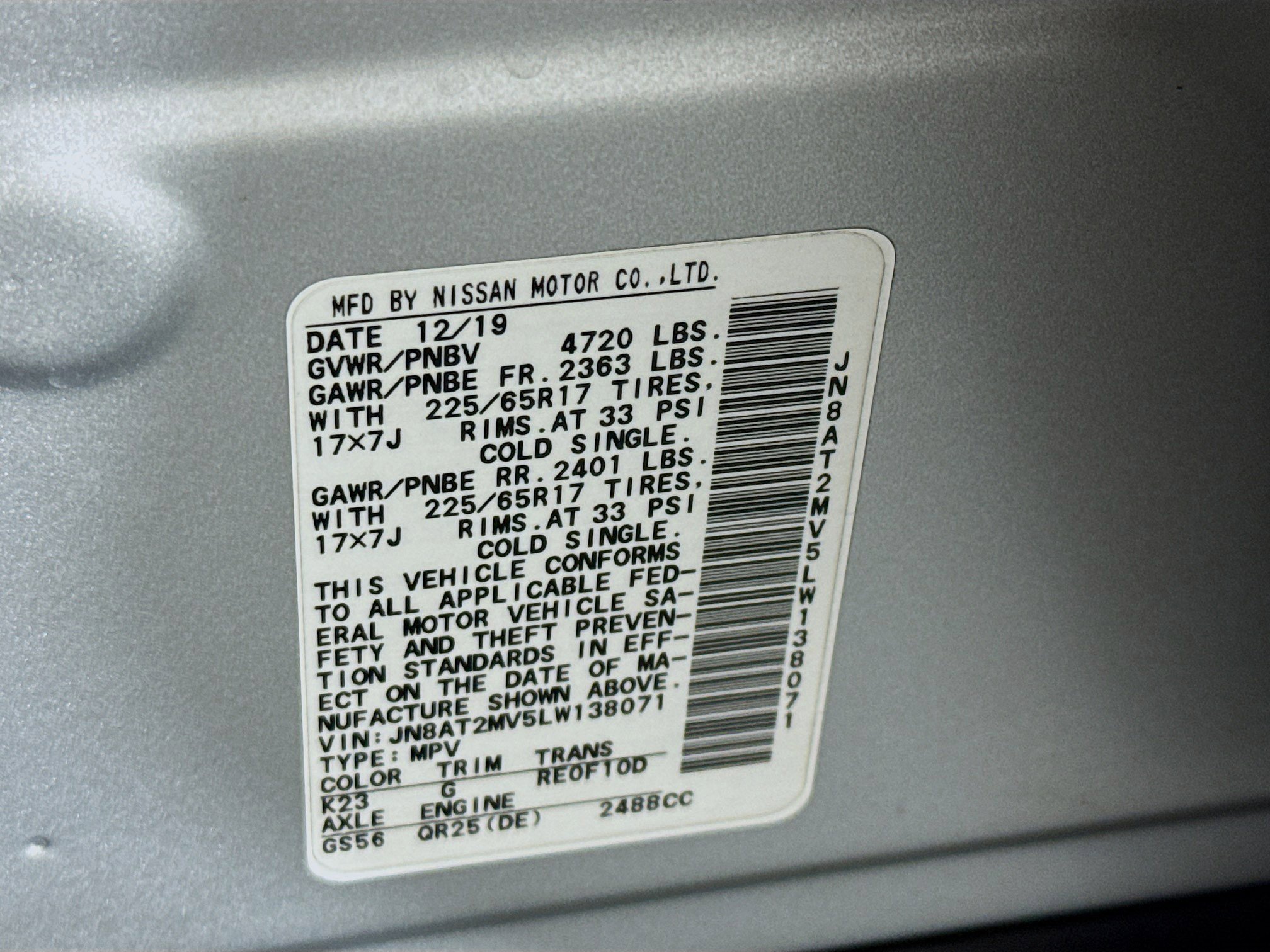 Used 2020 Nissan Rogue S AWD/4WD image 38