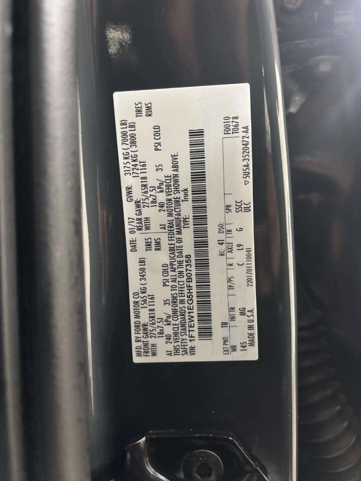 Used 2017 Ford F150 XLT w/ Equipment Group 302A Luxury image 36