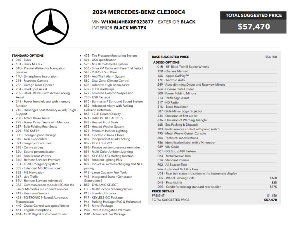 Used 2024 Mercedes-Benz CLE 300 4MATIC Coupe image 2