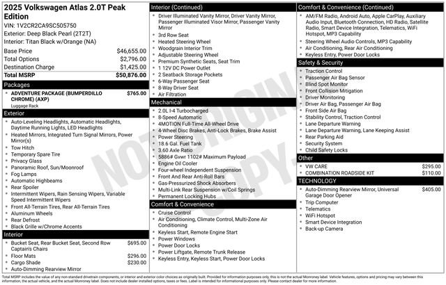 Used 2025 Volkswagen Atlas Peak Edition SE image 16