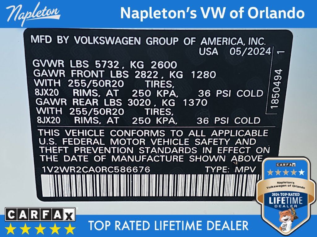 Used 2024 Volkswagen Atlas SE FWD image 36