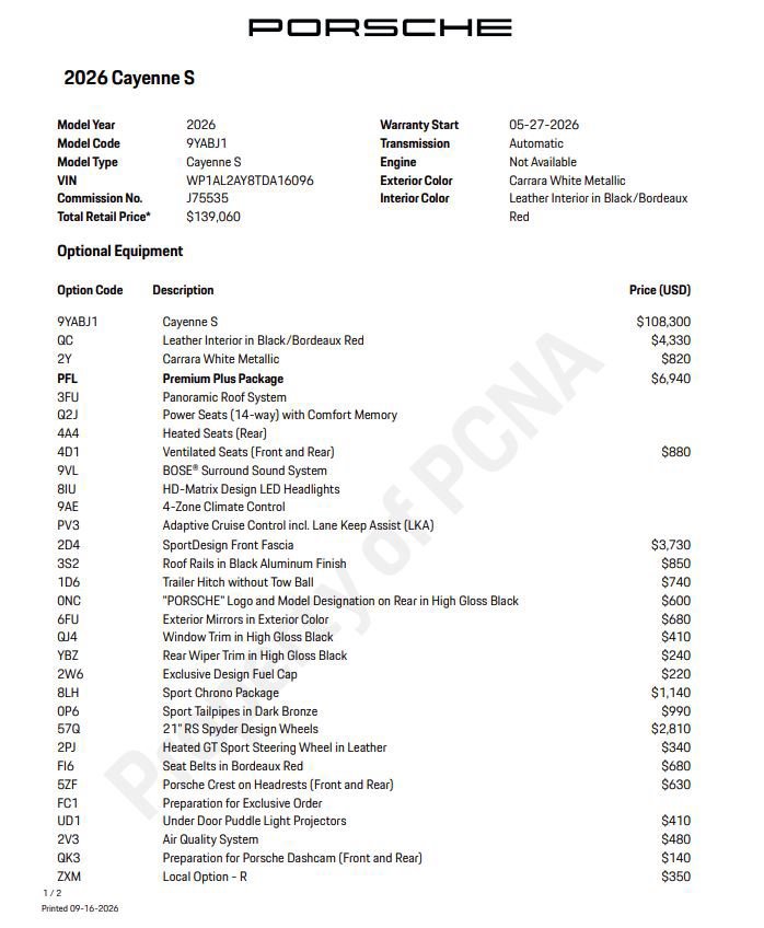 Certified 2026 Porsche Cayenne S w/ Premium Package Plus AWD/4WD image 6