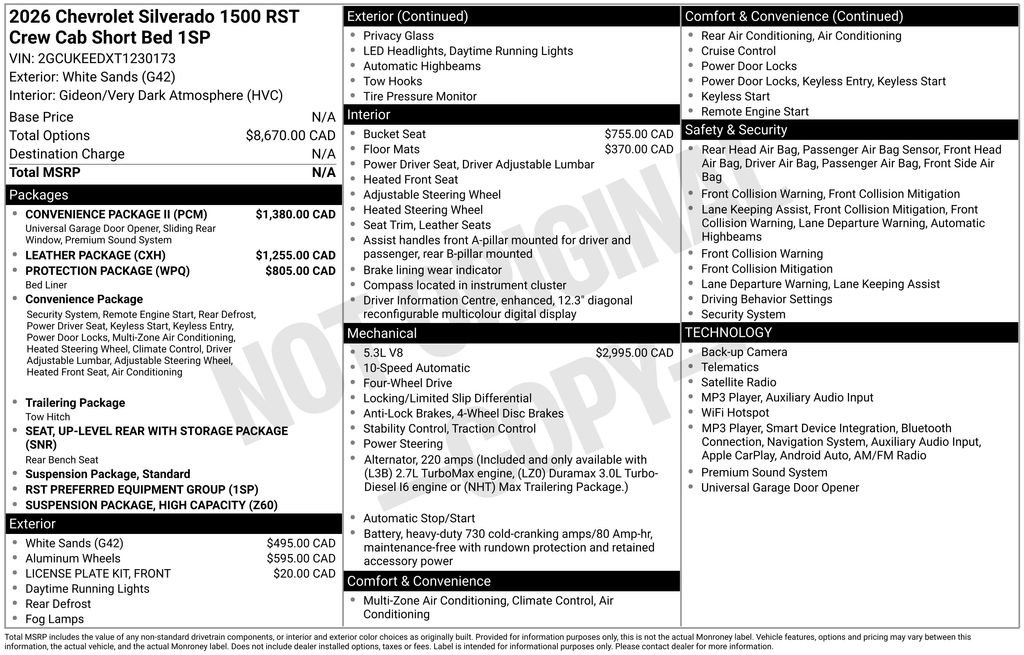 New 2026 Chevrolet Silverado 1500 RST w/ Convenience Package II AWD/4WD image 6