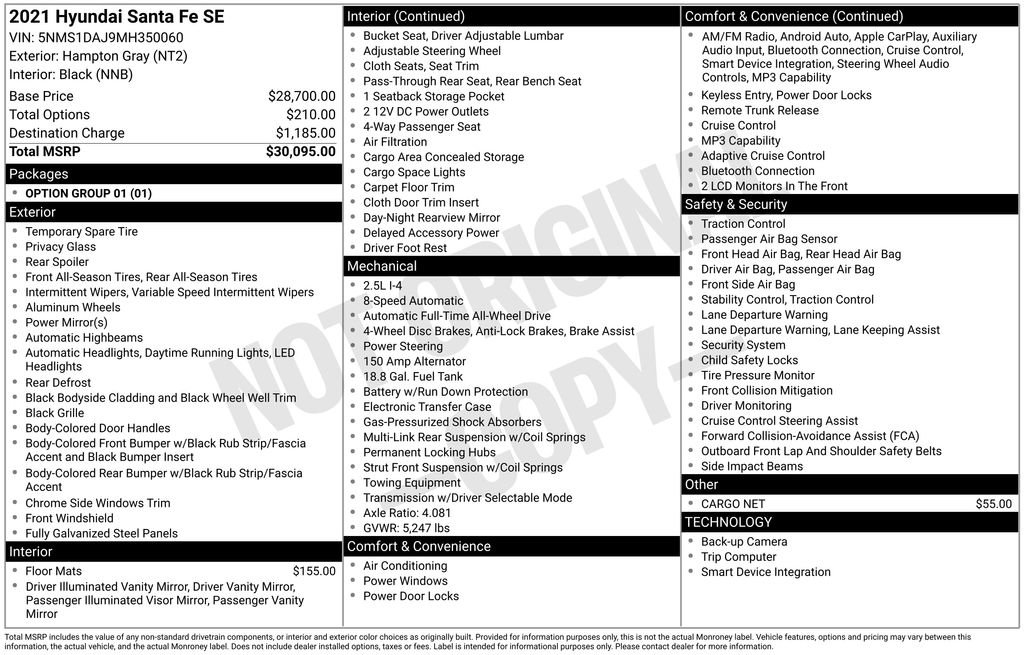 Certified 2021 Hyundai Santa Fe SE AWD/4WD image 39