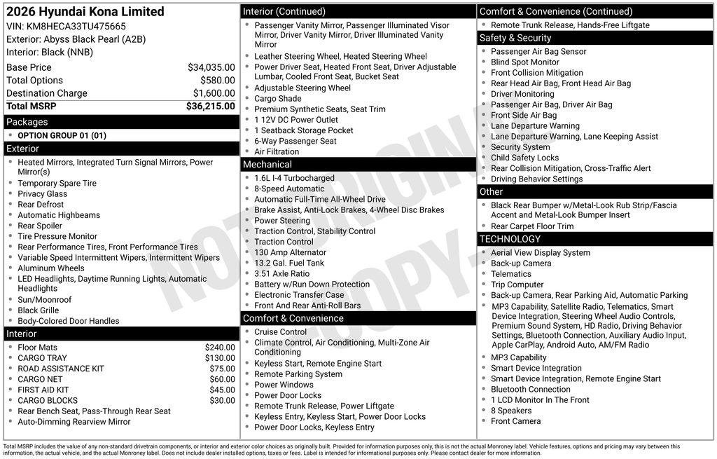New 2026 Hyundai Kona Limited AWD/4WD image 39