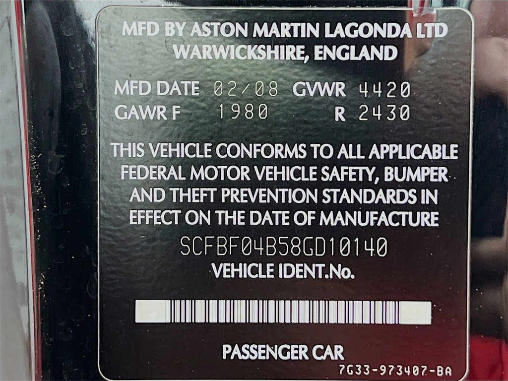 Used 2008 Aston Martin V8 Vantage Roadster image 31