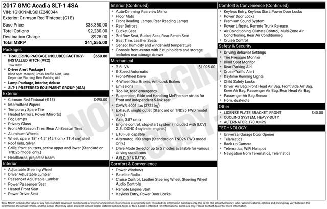 Used 2017 GMC Acadia SLT image 39