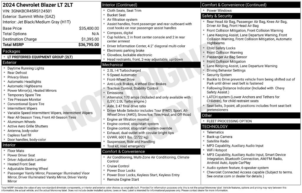 Certified 2024 Chevrolet Blazer LT FWD image 30