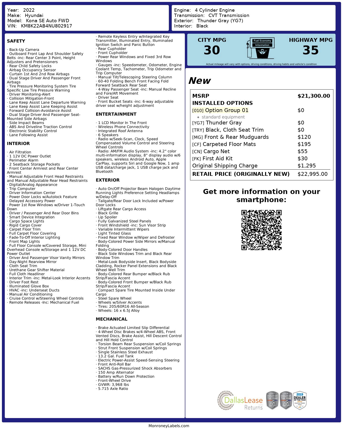 Used 2022 Hyundai Kona SE image 3