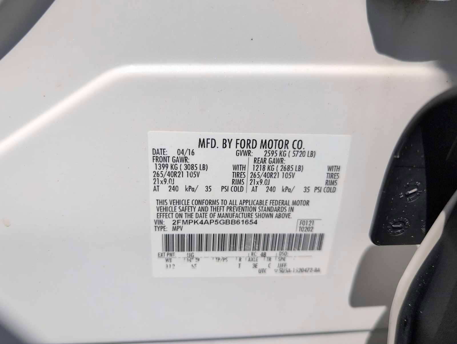 Used 2016 Ford Edge Sport w/ Equipment Group 401A AWD/4WD image 35