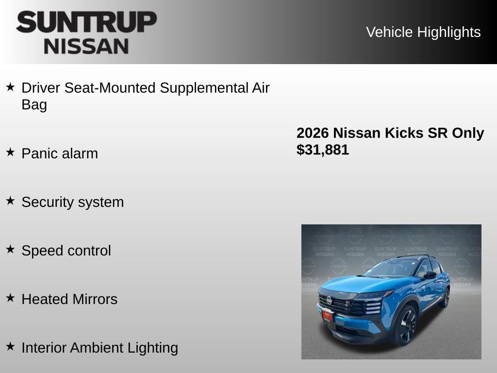 Used 2026 Nissan Kicks SR w/ SR Premium Package FWD image 39