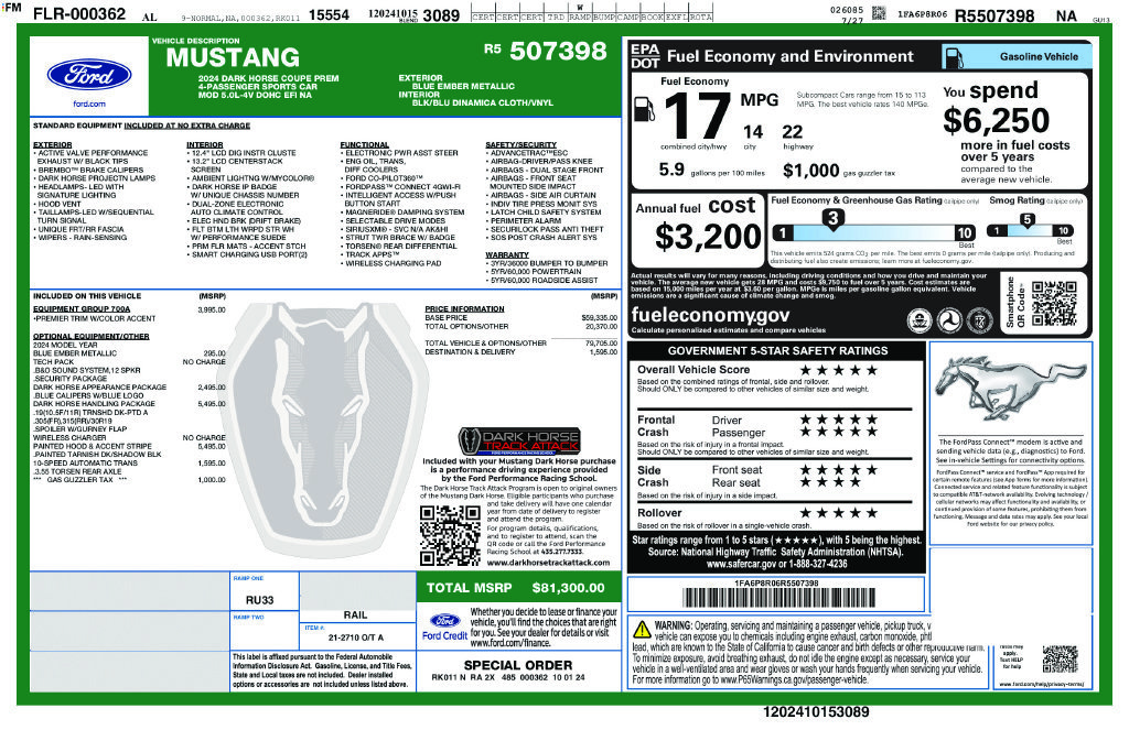 Used 2024 Ford Mustang Dark Horse w/ Dark Horse Handlin Package RWD image 27