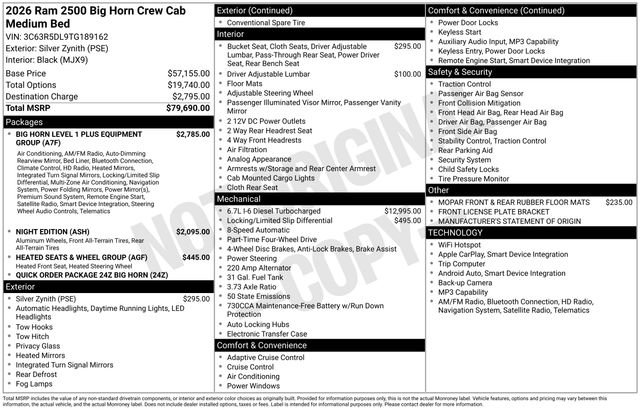 New 2026 RAM 2500 Big Horn AWD/4WD image 25
