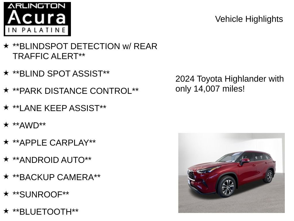Used 2024 Toyota Highlander XLE AWD/4WD image 8