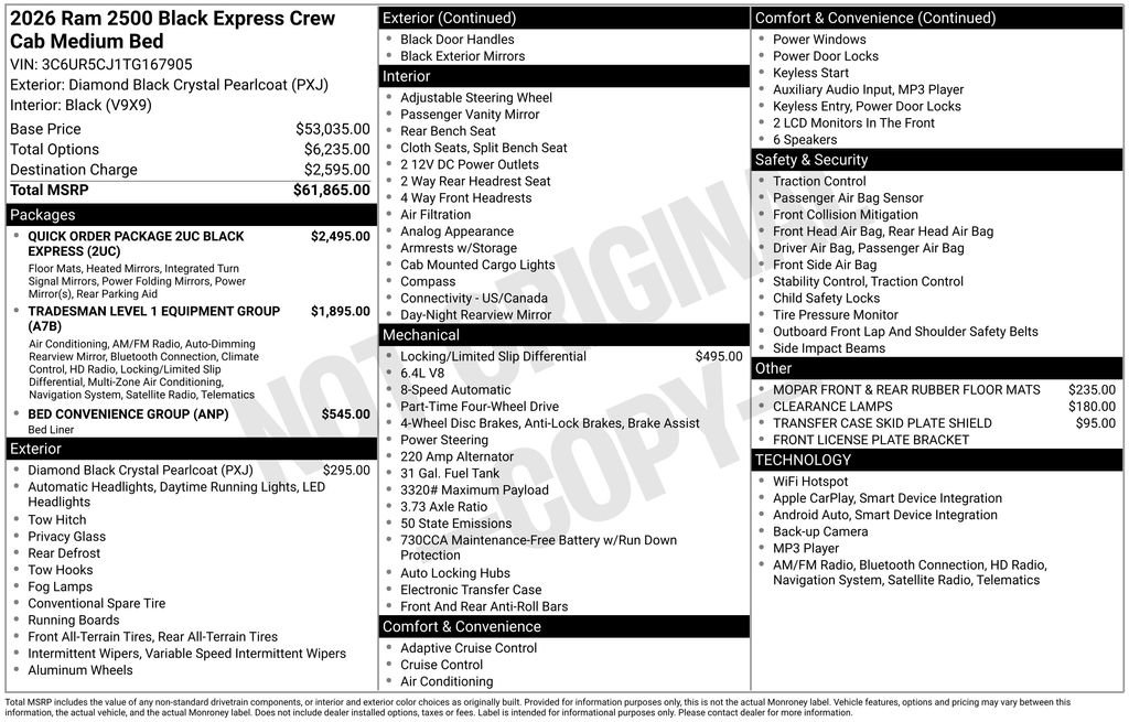 New 2026 RAM 2500 Tradesman image 3