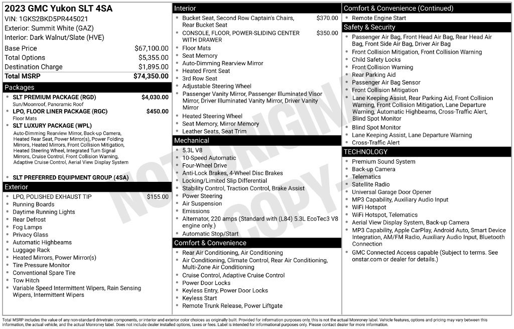 Used 2023 GMC Yukon SLT w/ SLT Premium Package AWD/4WD image 6