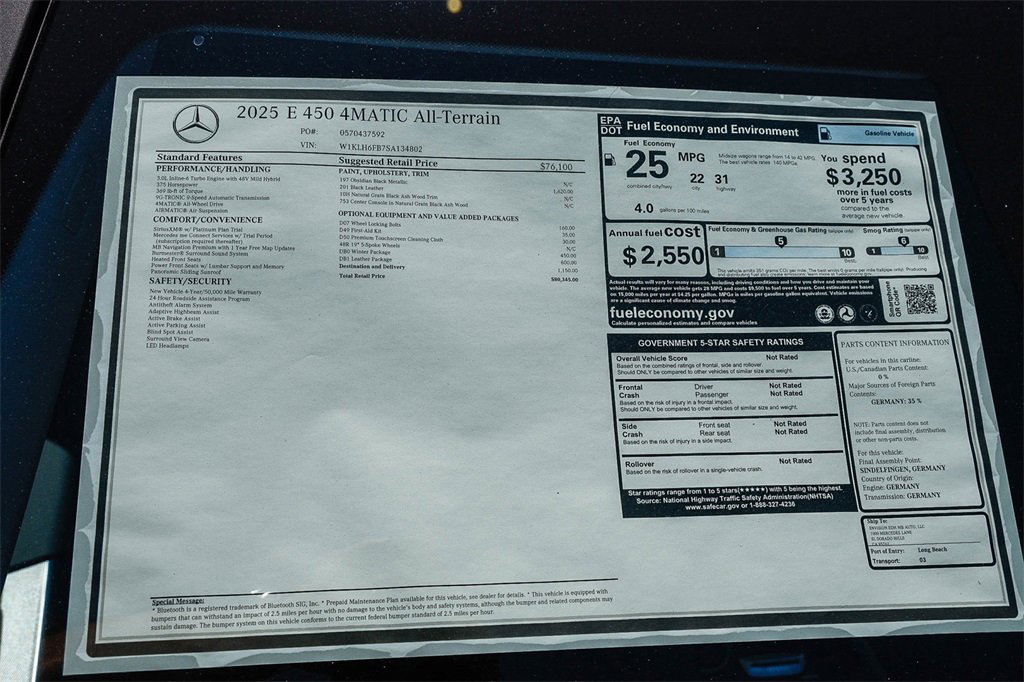 New 2025 Mercedes-Benz E 450 4MATIC All-Terrain Wagon image 28