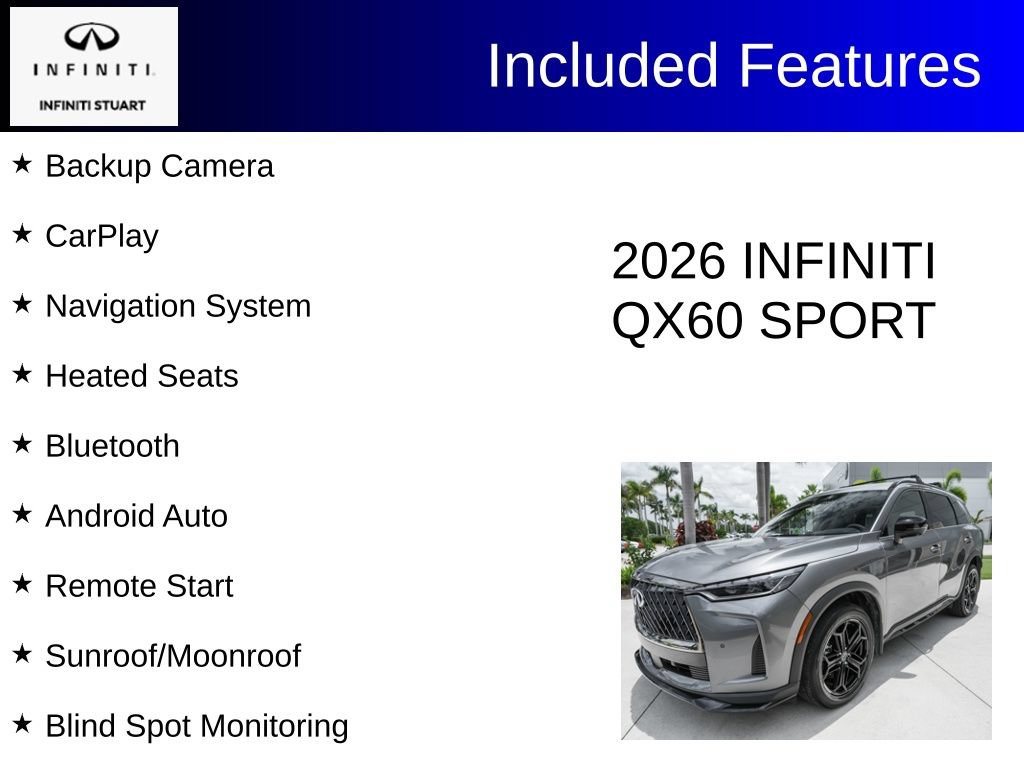 Certified 2026 INFINITI QX60 Sport w/ Dark Cargo Package AWD/4WD image 2