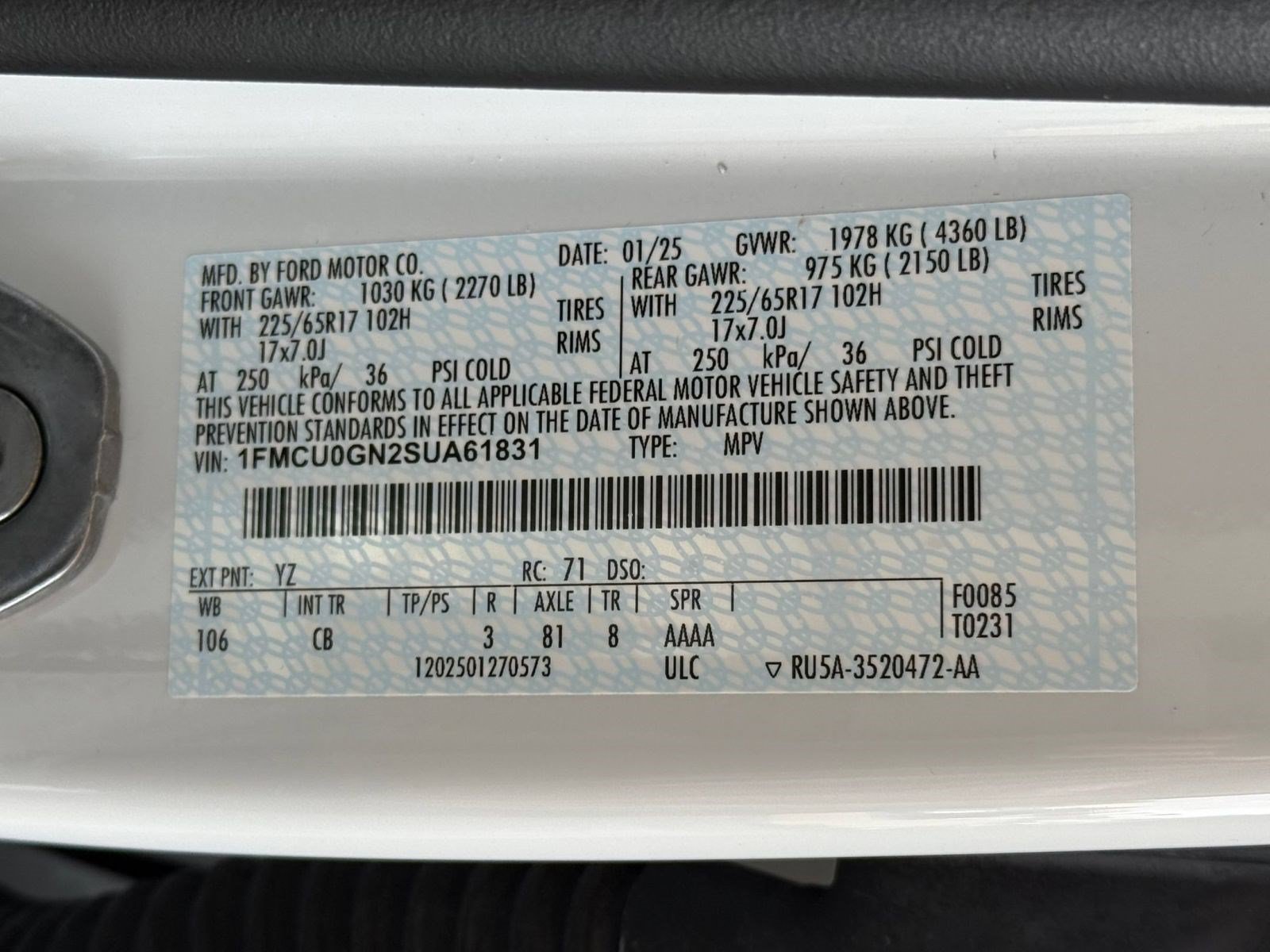 Certified 2025 Ford Escape Active FWD image 26