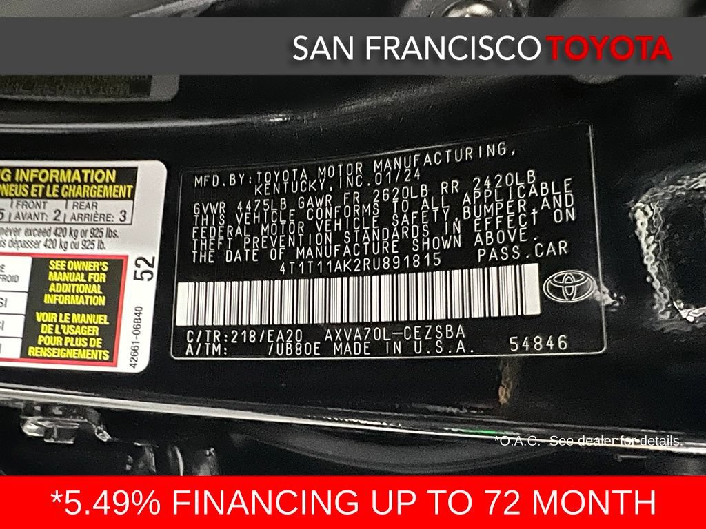 Certified 2024 Toyota Camry SE w/ Convenience Package FWD image 40