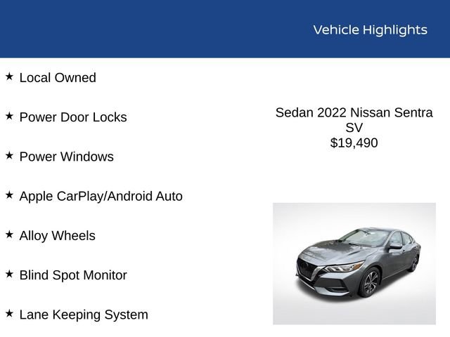 Used 2022 Nissan Sentra SV w/ Trunk Package image 2