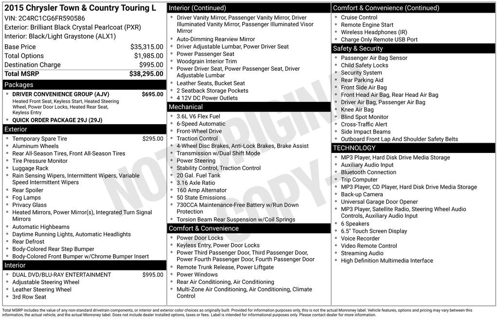 Used 2015 Chrysler Town & Country Touring-L w/ Driver Convenience Group FWD image 4