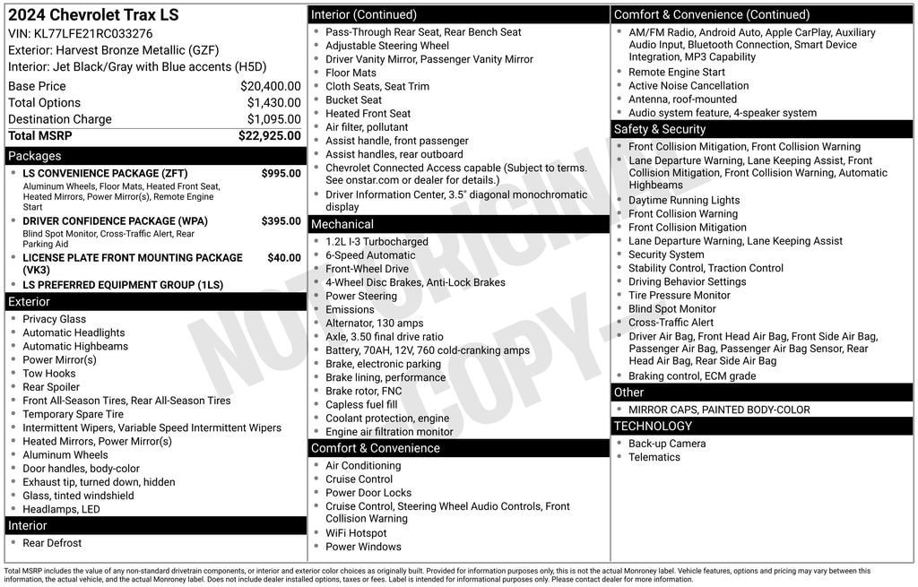 Certified 2024 Chevrolet Trax LS w/ LS Convenience Package FWD image 11