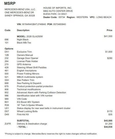 Certified 2026 Mercedes-Benz GLA 250 image 4